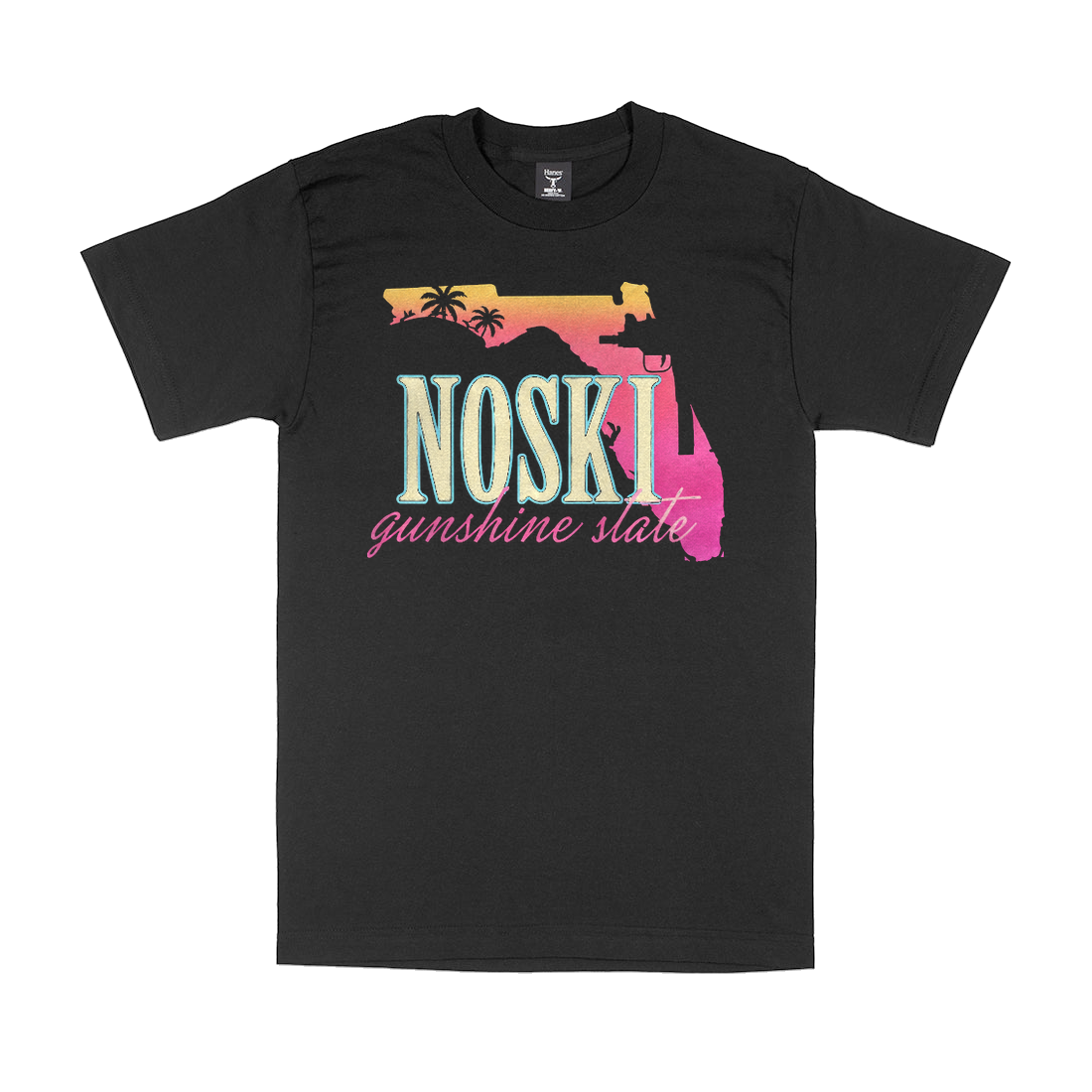 NOSKI Gunshine State Tee Miami Vice (GTA6) Black — Front